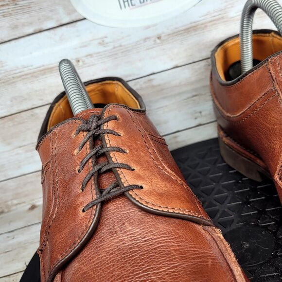 Allen Edmonds Men's Size 9 STOCKBRIDGE Brown Leather Lace Up Derby Shoes - Picture 6 of 16